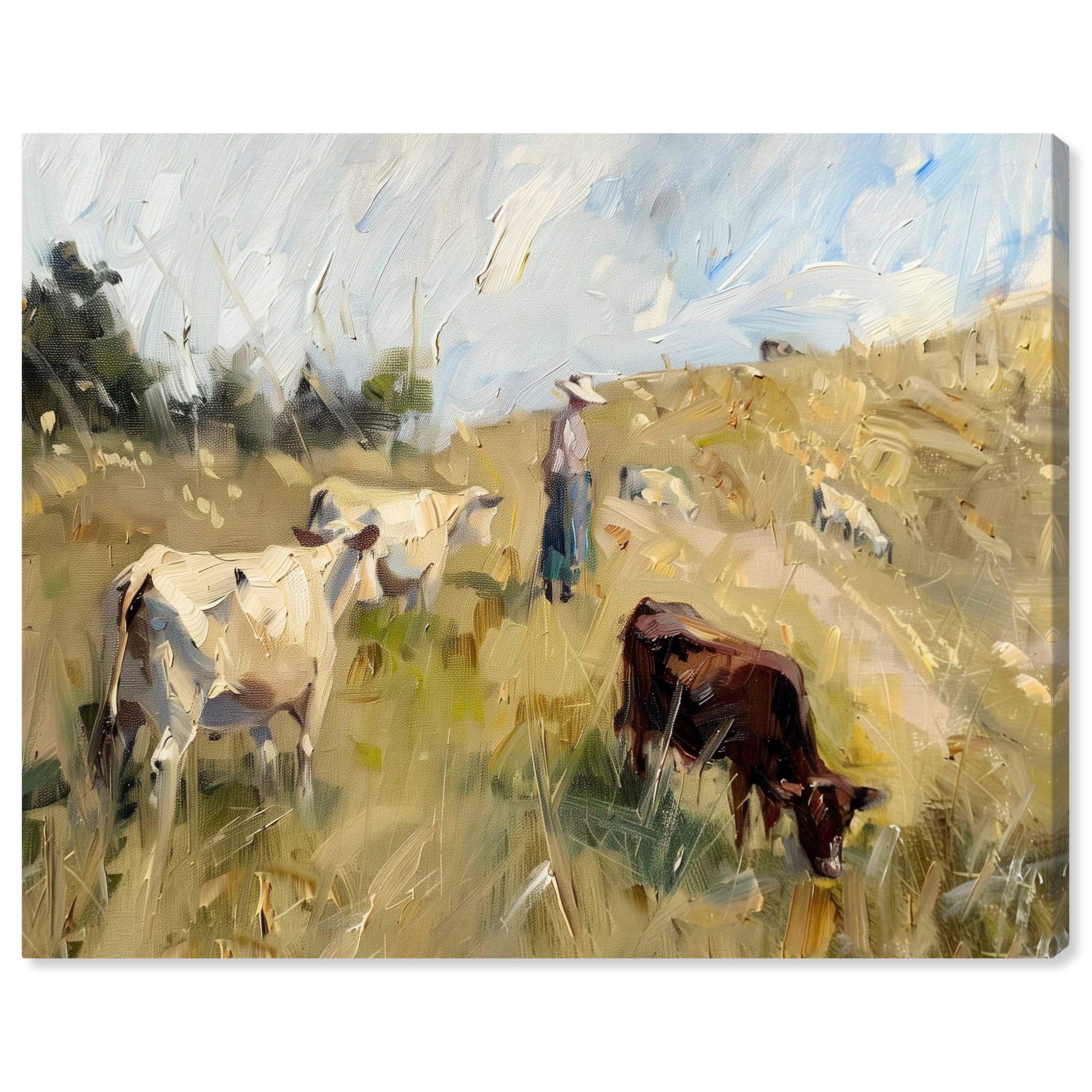 To Pasture Rustic Chic Farmhouse Canvas Wall Art, 20" x 16"