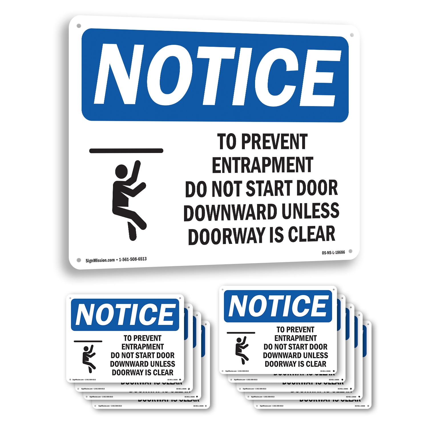 To Prevent Entrapment Do Not OSHA Notice Rigid Plastic Sign 10 Inch x 7 ...