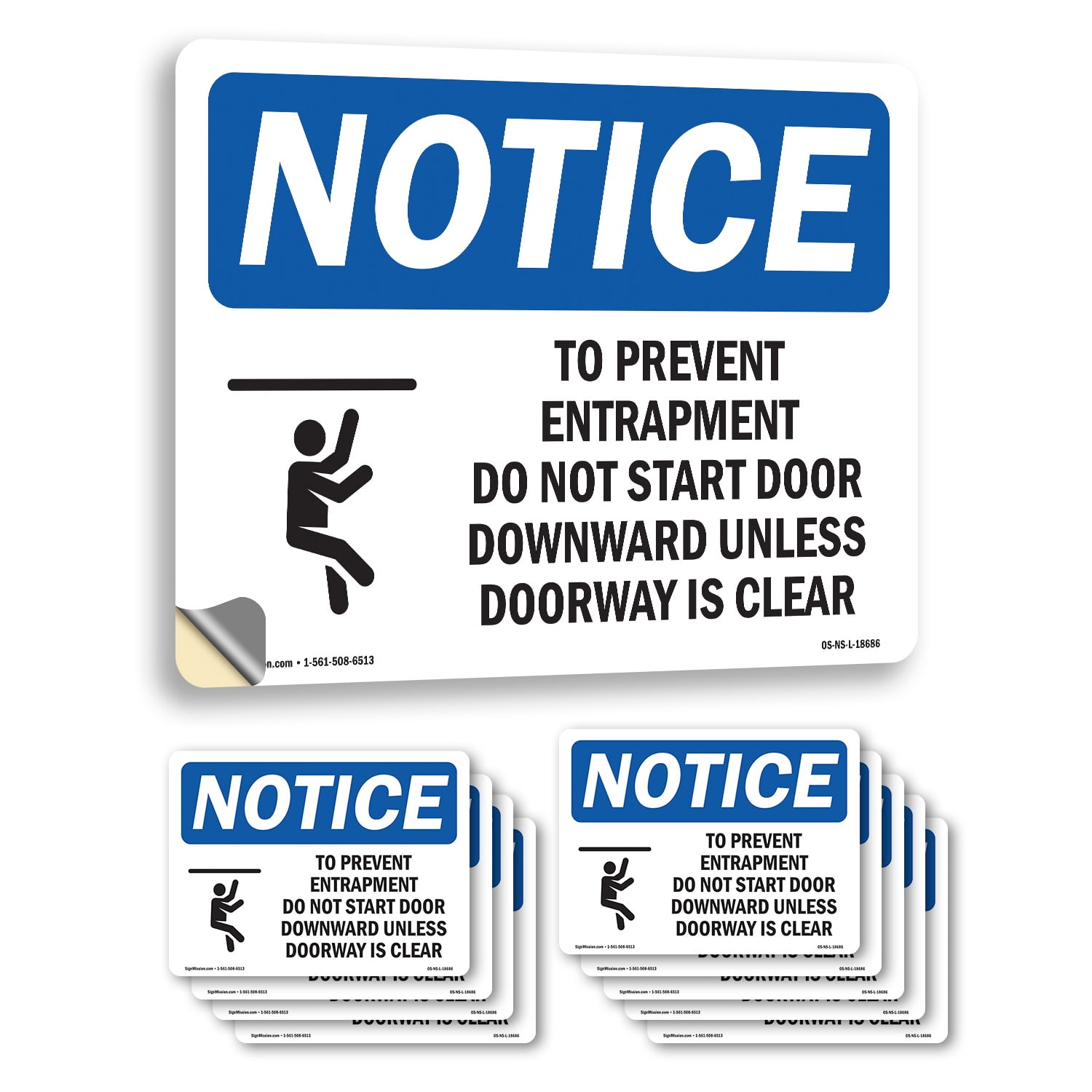 To Prevent Entrapment Do Not With Symbol OSHA Notice Vinyl Decal Label ...