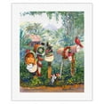 thumbnail image 1 of To Santa - Hawaiian Christmas (Mele Kalikimaka) Letters in Mailbox - From an Original Hawaii Watercolor Painting by Peggy Chun - Fine Art Rolled Canvas Print 16in x 20in, 1 of 4