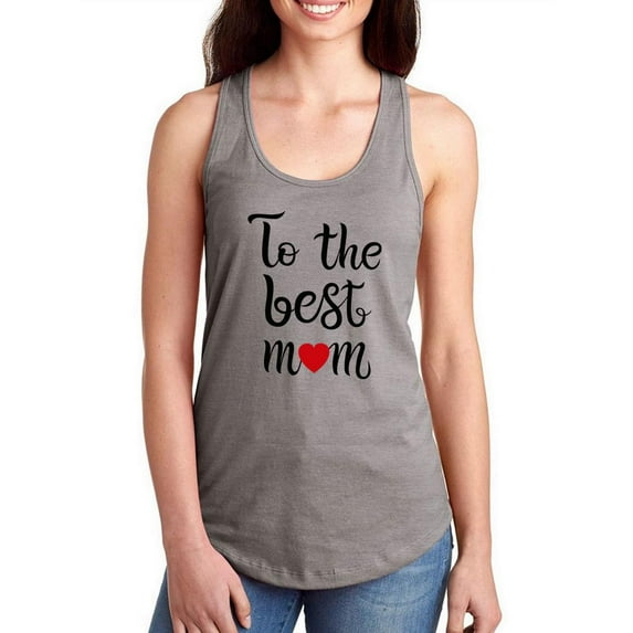 To The Best Mom Text Racerback Tank Women -Image by Shutterstock, Female Large