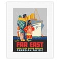 thumbnail image 1 of To The Far East - Japan China Honolulu - Canadian Pacific - Vintage Ocean Liner Travel Poster by Maurice Logan c.1934 - Fine Art Rolled Canvas Print 11in x 14in, 1 of 4