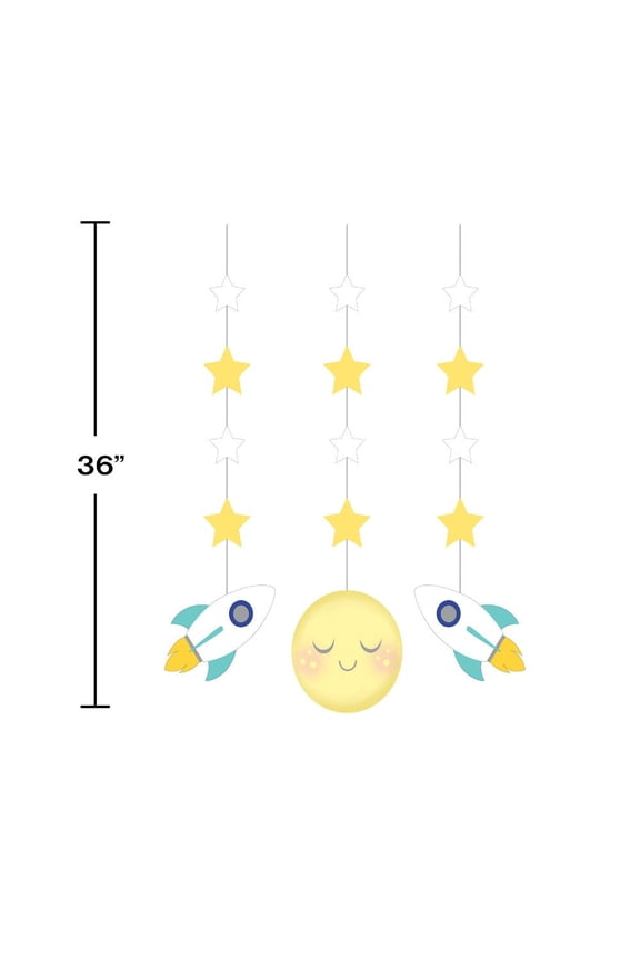 To the Moon and Back Stars Night Sky Space Baby Shower Party Cutout Decorations
