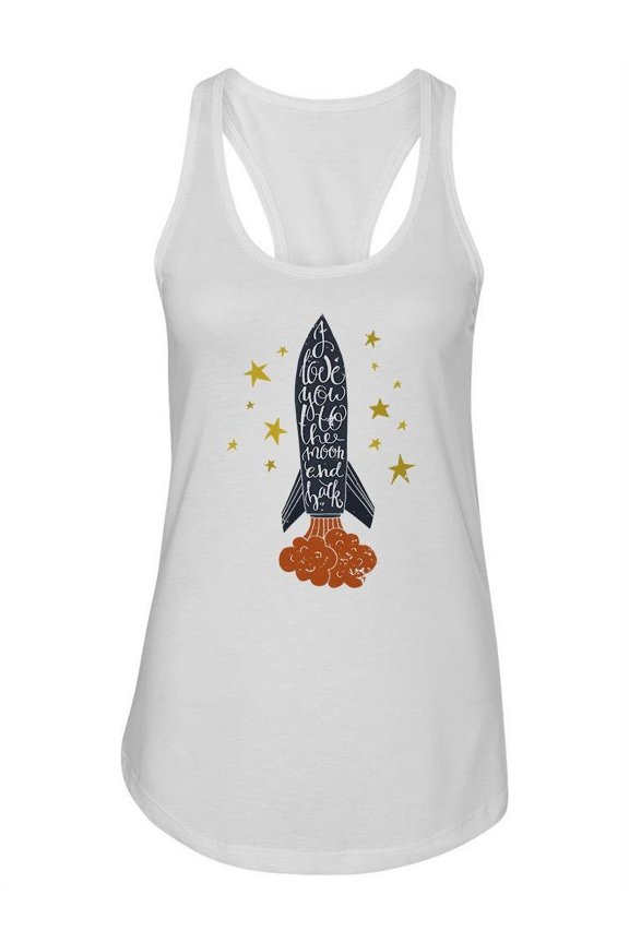 To The Moon And Back Rocket Tank Women -Image by Shutterstock, Female Large