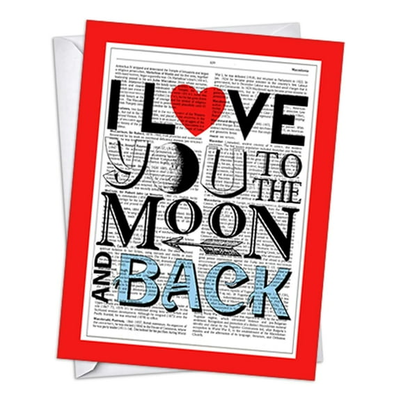 To The Moon Valentines/Galentines Day Greeting Cards | Big Large Jumbo Sized Single (8.5x11.25)