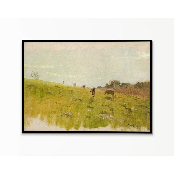 To The Pasture Ladislav Mednyanszky Country Landscape Poster, Unframed Poster