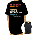 thumbnail image 1 of To The Person Behind Me You Matter Graphic Short Sleeve T-Shirt Crewneck Black Tops, 1 of 5