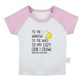 thumbnail image 1 of To The Window To The Wall To My Cozy Crib I Crawl Funny T shirt For Baby, Newborn Babies T-shirts, Infant Tops, 0-24M Kids Graphic Tees Clothing (Short Pink Raglan T-shirt, 6-12 Months), 1 of 4