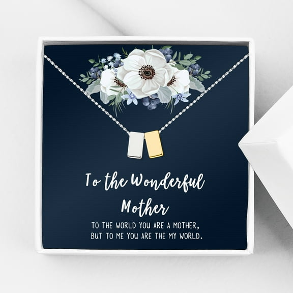 To The Wonderful Mother Mother's Day Gift, Mother's Day Gift for Her, Mother's Day Gift for Her, Gift for Mom,Jewelry Gift for Mom, Necklace Gift for Mom [Silver-Gold, No-Personalized Card]