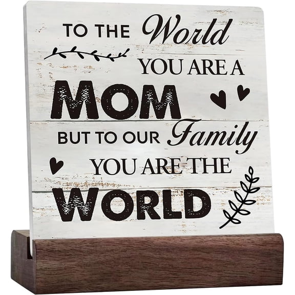 To The World You Are A Mom Ceramic Table Sign Desk Decor Rustic Mom Ceramic Desk Sign For Home Living Room Shelf Table Decoration