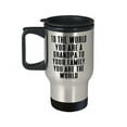 thumbnail image 1 of To The World You Are a Grandpa To Your Family You Are The World Travel Mug, Grandpa Travel Mug With Lid, Fun For Grandpa, 1 of 2