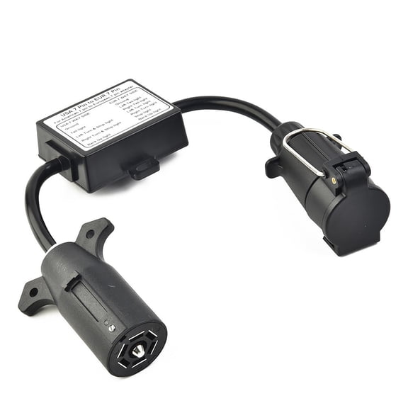 To Trailer Light Converter 7-Way Blade Socket To 7-Pin Round Blade Socket To 7-Pin Plug Brake Signal Separating Fangkenuo