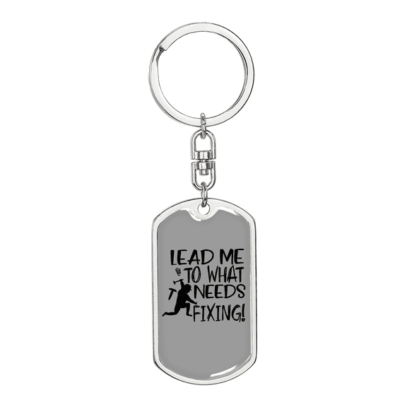 To What Needs Fixing Swivel Keychain Woodworker Dog Tag Stainless Steel or 18k Gold