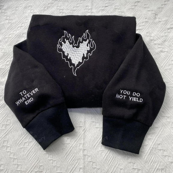 To Whatever End Fireheart Embroidered Sweatshirt, Fireheart, Unisex Sweatshirt-LINHKHA