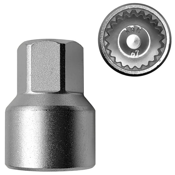 To Wheel Locking Nut Key Replacement For , 51 Thick-walled Wheel Lock Nut Socket Adapter, Wheel Anti-Theft Lug Nut Removal Tool
