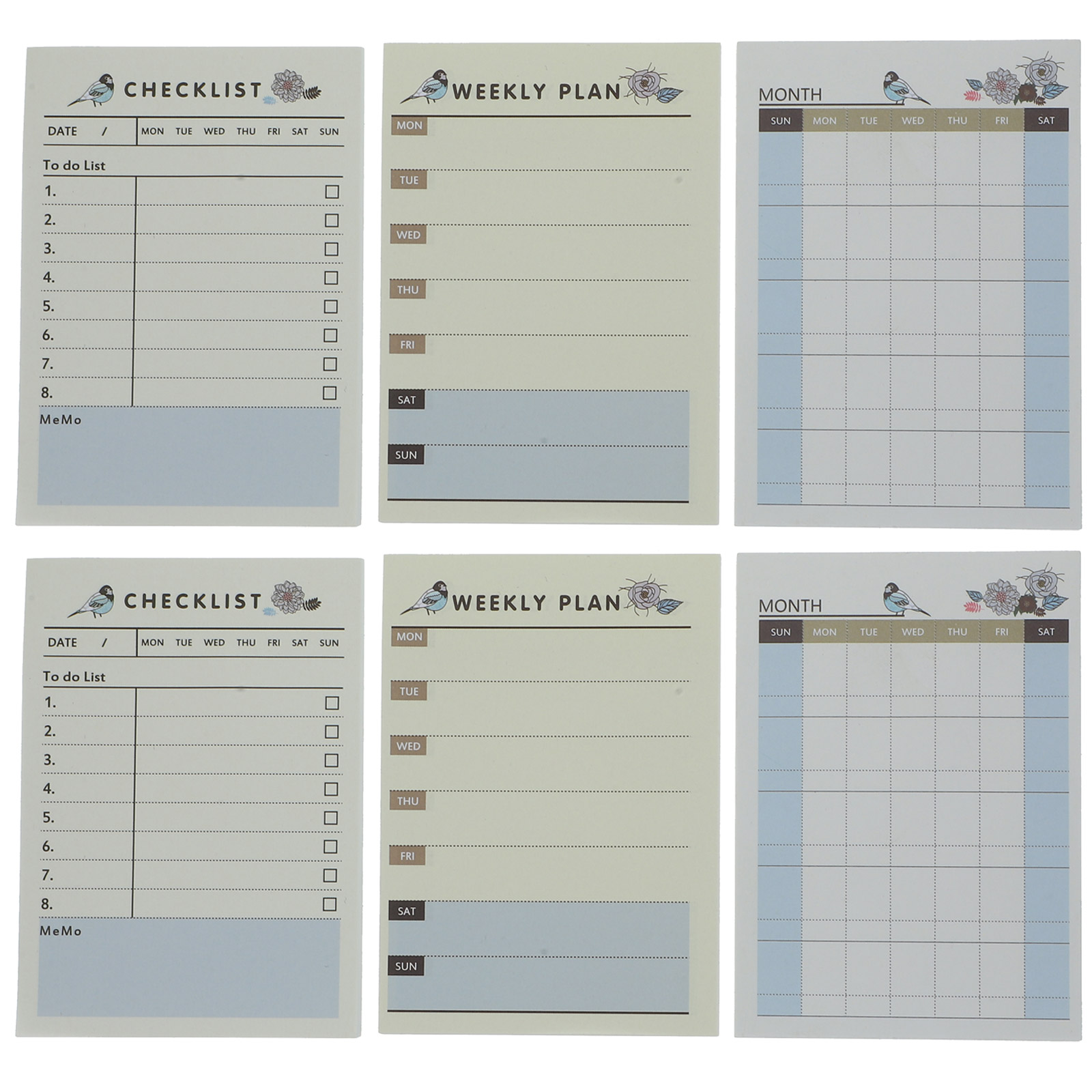 Todo List Pads Planning Planner Daily Schedule Notepad Checklist Mini Work Paper 6 Books