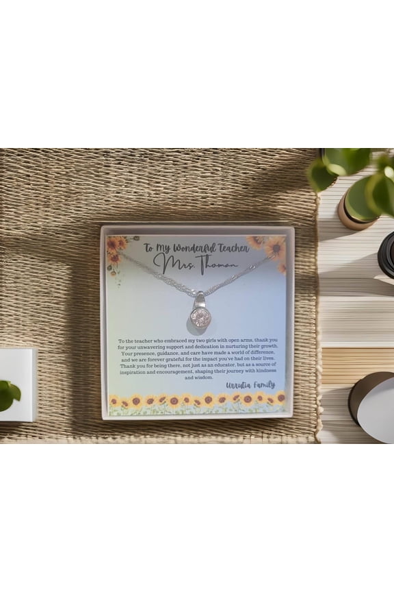 To my Beautiful Teacher, Teacher Gift Necklace with special Customization