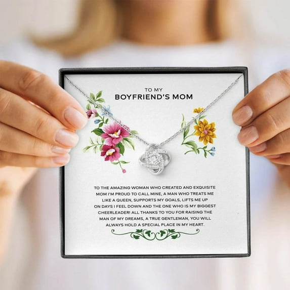 To my Boyfriend’s Mom Message Card With Necklace for Women, Adults Size