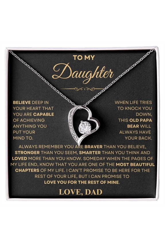 Daughter Gift from Dad, Forever Love Necklace