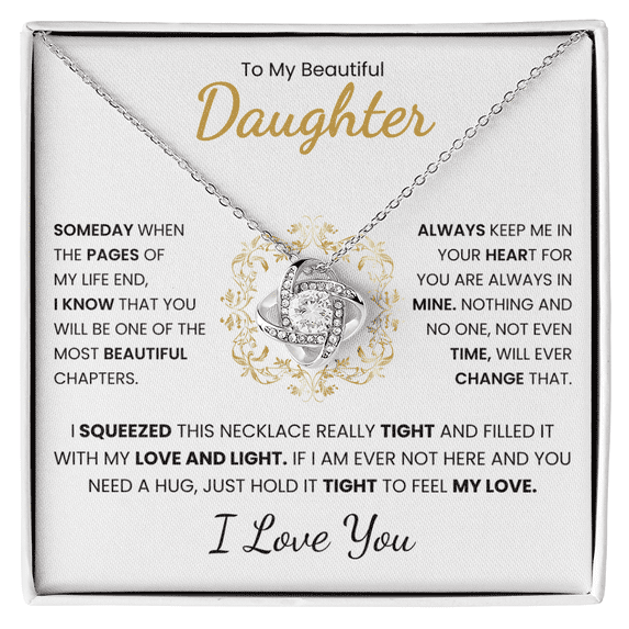 To my Daughter - Love Knot Necklace, White Love Knot Necklace - Walmart.com