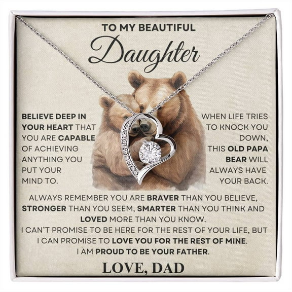 Daughter Forever Love Necklace, Gift from Dad