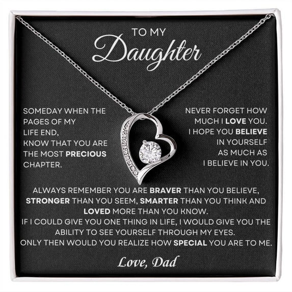 MERCH BY ANUBHUTI To My Daughter Forever Love Necklace Gift from Mom and Dad for Birthday Christmas