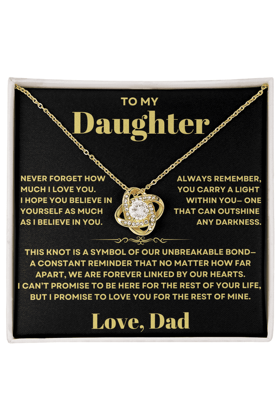 Daughter Necklace, Love Knot jewelry, Perfect for Birthday, Christmas, Graduation