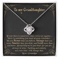 thumbnail image 1 of To my Granddaughter - Always keep me in your heart Love Grandpa - Love Knot Necklace - White/Yellow Plated - Message Card & Gift Box, 1 of 5
