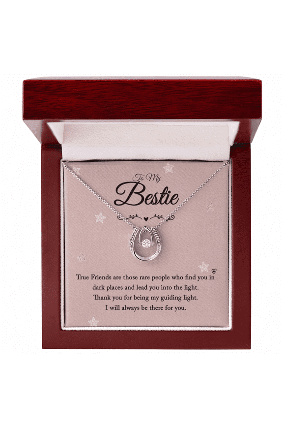 To my bestie-True Friends Gift Necklace For BFF, Bestie Gift Necklace Lucky In Love Necklace, Best Friend Gift Necklace for Birthday, Christmas