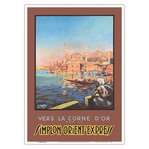 To the Golden Horn by the Simplon Orient Express - Vintage Railroad Travel Poster c.1920 - Master Art Print 10in x 14in
