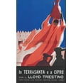 thumbnail image 1 of To the Holy Land and Cyprus with the Lloyd Triestino, 1932. Framed Vintage Travel Poster, 1 of 11