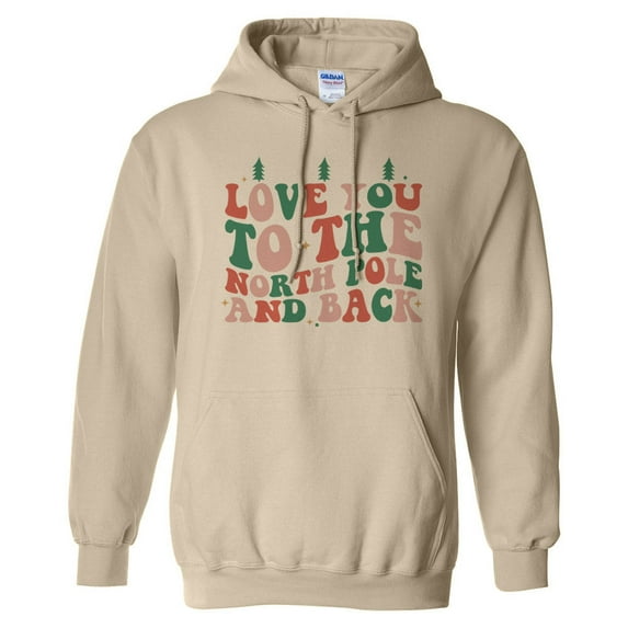 To the North Pole and Back Hoodie Sweatshirt Unisex X-Large Sand