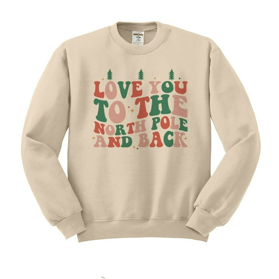 To the North Pole and Back Sweatshirt Unisex 2X-Large Sand