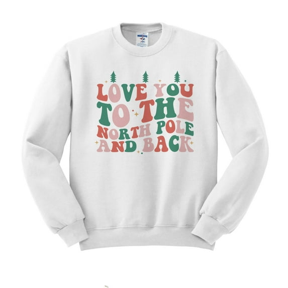 To the North Pole and Back Sweatshirt Unisex Large White