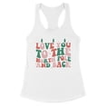 thumbnail image 1 of To the North Pole and Back Tank Top Fitted Racerback Women's Large White, 1 of 5
