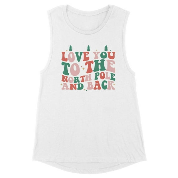 To the North Pole and Back Women's Muscle Tank 2X-Large White