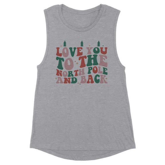 To the North Pole and Back Women's Muscle Tank Small Heather Grey
