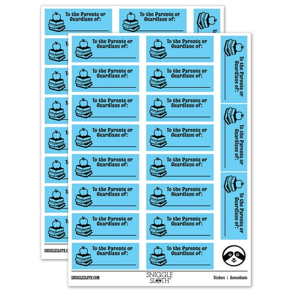 To the Parents or Guardians of Work Teacher Student School Sticker Set - Light Blue - Matte Finish - 2.00" Large