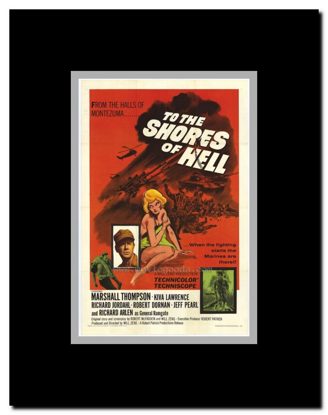 To the Shores of Hell Framed Movie Poster