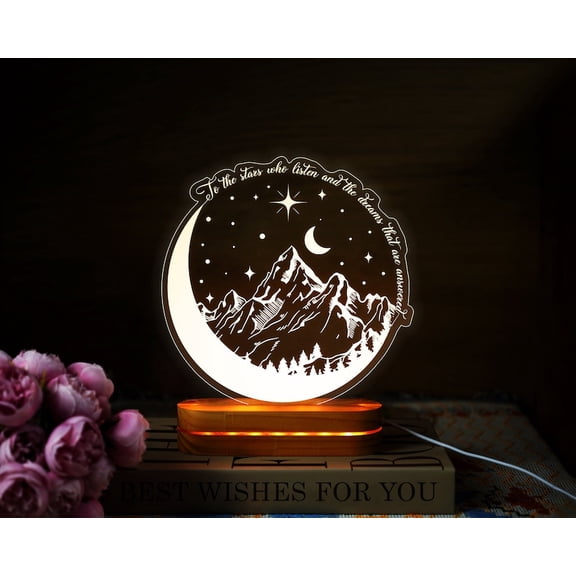 To the Stars Night Light, Night Court Inspired Velaris Lamp, Starlight Lover Gift, Starry Night Light, Book Lover Gift for Her