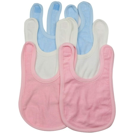 ToBeInStyle Babies' 6 Pack of Soft Velvet Self Fastening Closure Baby Bibs - Assorted - One Size
