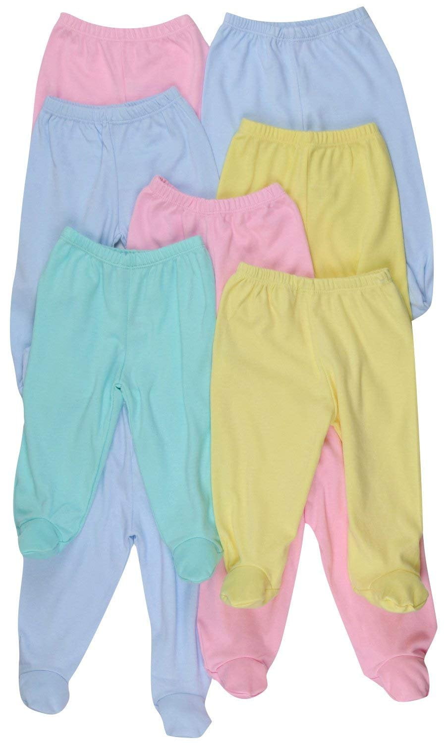 ToBeInStyle Babys 4Pack Casual UltraSoft Cotton Infant Footed Pants