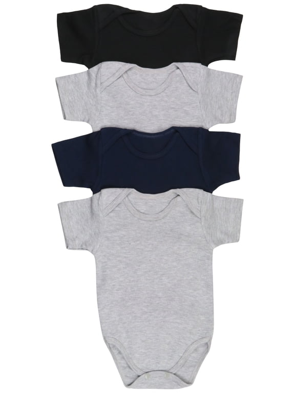 Babys' 4 Pack Short Sleeve Bodysuit Onesies - Basic - 6-9 Months