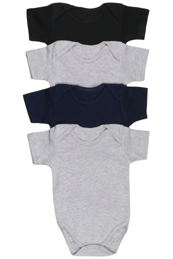 Babys' 4 Pack Short Sleeve Bodysuit Onesies - Basic - Size 1