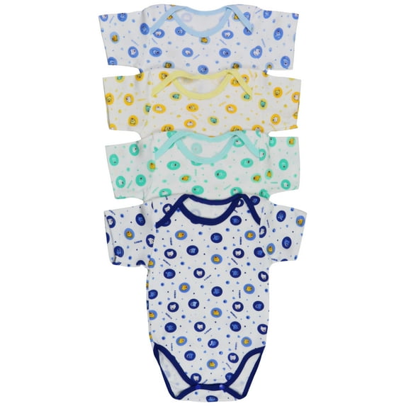 ToBeInStyle Babys' 4 Pack Short Sleeve Bodysuit Onesies - Bears - 3-6 Months