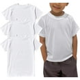 thumbnail image 1 of ToBeInStyle Boy's 3 Pack Classic White Undershirt T-Shirt Cotton Blend - XS, 1 of 4