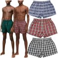 thumbnail image 1 of ToBeInStyle Boy's Pack of 3 Button Front Plaid Boxer Shorts - X-Large, 1 of 7