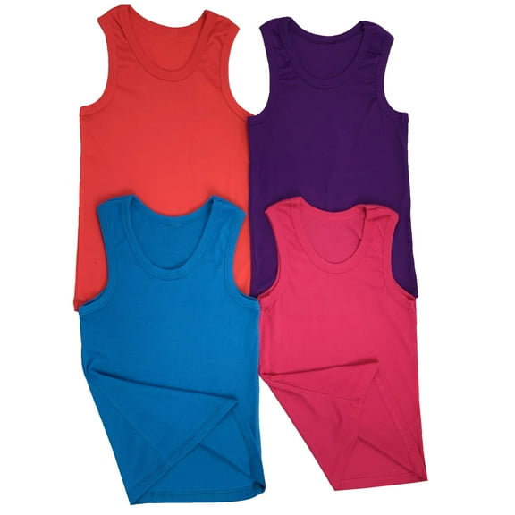 ToBeInStyle Boy's Pack of 4 Ribbed Cotton Tank Tops - Mystery Vibrant Assortment - 3 Years Old