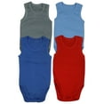 thumbnail image 1 of ToBeInStyle Boy's Pack of 4 Ultra-Soft Cotton Baby Tank Top Bodysuits - Cool - 1 Year Old, 1 of 6