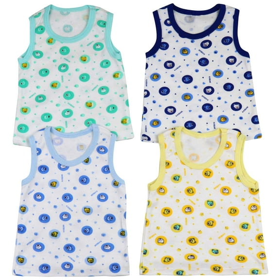 ToBeInStyle Boy's Pack of 4 Ultra-Soft Cotton Tank Tops - Bears - 3 Years Old